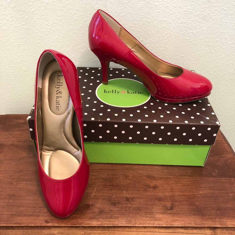 Kelly & Katie red heeled shoes.
